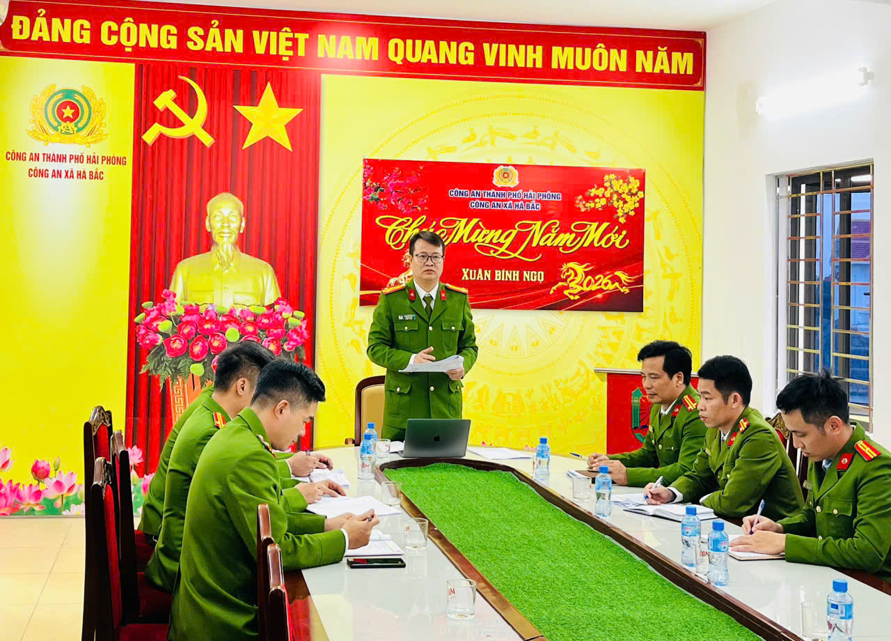 Công an xã Hà Bắc: Khẩn trương bắt tay thực hiện các mục tiêu, chỉ tiêu nhiệm vụ năm 2026 ngay sau Tết Nguyên đán Bính Ngọ